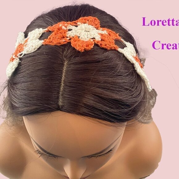 🌟2 FOR 12🌟 NWT Loretta Ann Creations Lace Flower Headband❤️ - Picture 1 of 4